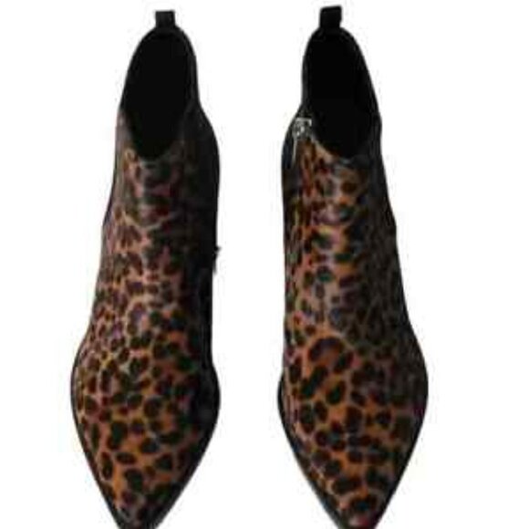 Marc Fisher Obrra Genuine Calf Hair Leather Bootie / Leopard Print - Picture 6 of 9